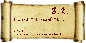 Brankó Kleopátra névjegykártya